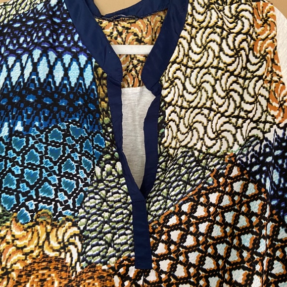 Plus size 2x Women's blouse shirt top multi color 3/4 sleeves - Picture 3 of 5